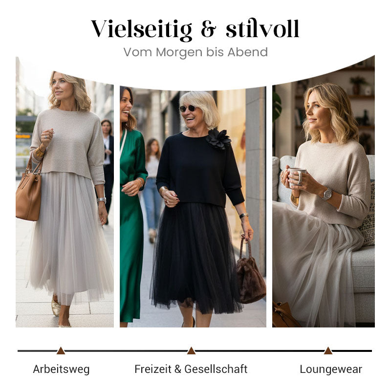 📢📢60 % Rabatt!! ⏰Damen zweiteiliges Set: Langarm-Oberteil und ärmelloses Kleid
