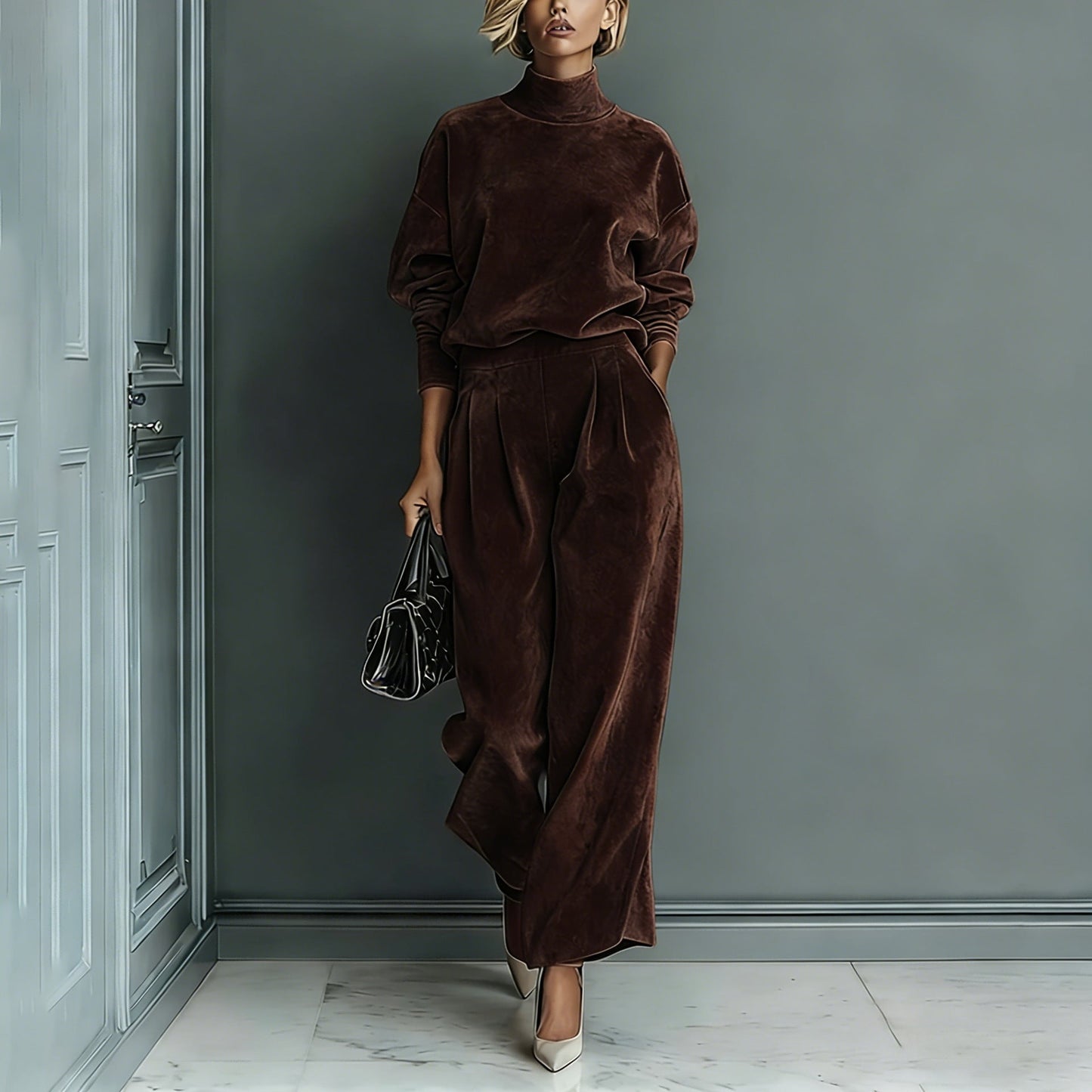 🔥Solange der Vorrat reicht 50 % Rabatt!🎉Damen-Freizeit-Set: Warmes Oberteil & Weite Hose, 2-teilig – Bequem & stylisch im Bundle!