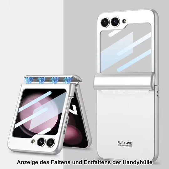 Rundumschutz, Fingerabdruckschutz Handyhülle mit Magnetscharnieren und Schutzfolie