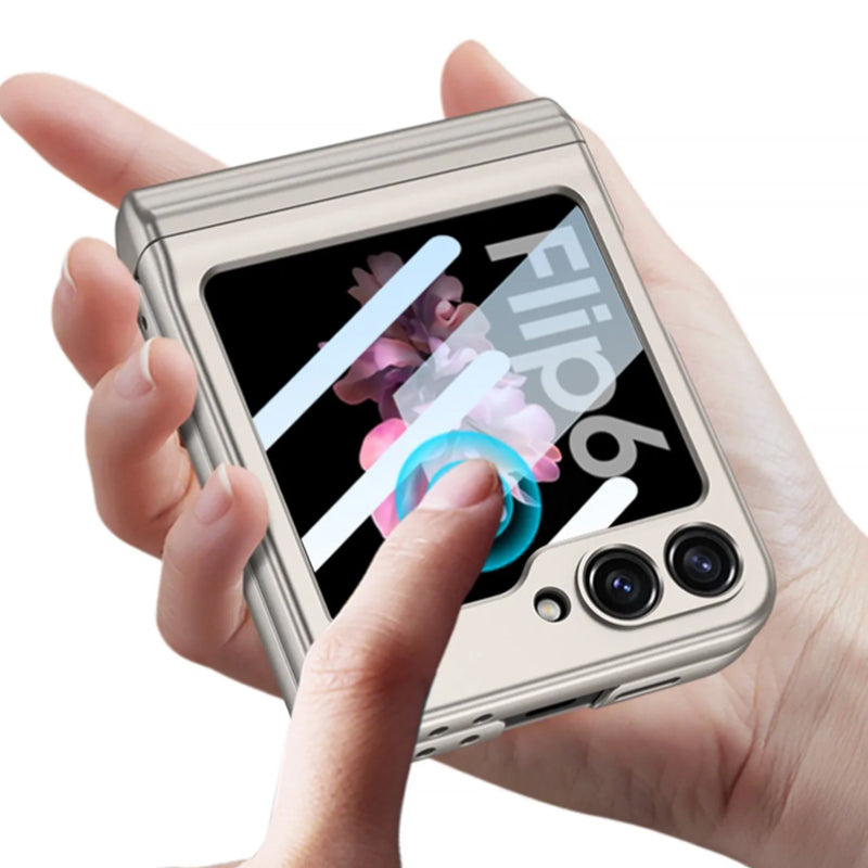 Rundumschutz, Fingerabdruckschutz Handyhülle mit Magnetscharnieren und Schutzfolie