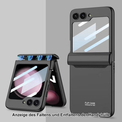 Rundumschutz, Fingerabdruckschutz Handyhülle mit Magnetscharnieren und Schutzfolie