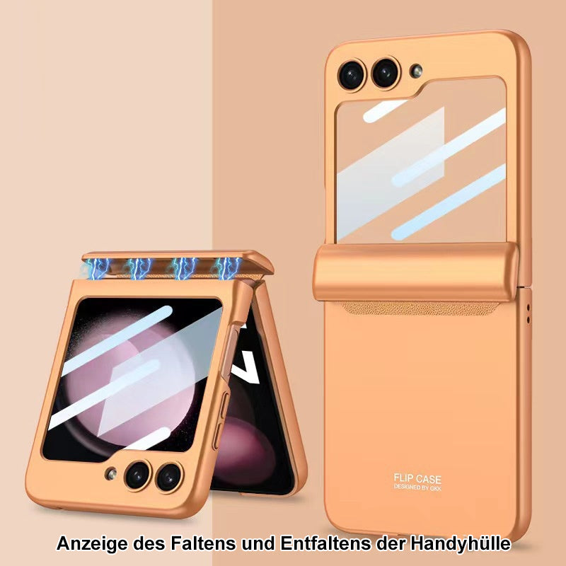 Rundumschutz, Fingerabdruckschutz Handyhülle mit Magnetscharnieren und Schutzfolie
