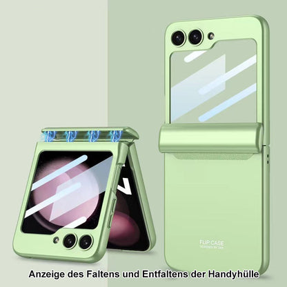 Rundumschutz, Fingerabdruckschutz Handyhülle mit Magnetscharnieren und Schutzfolie