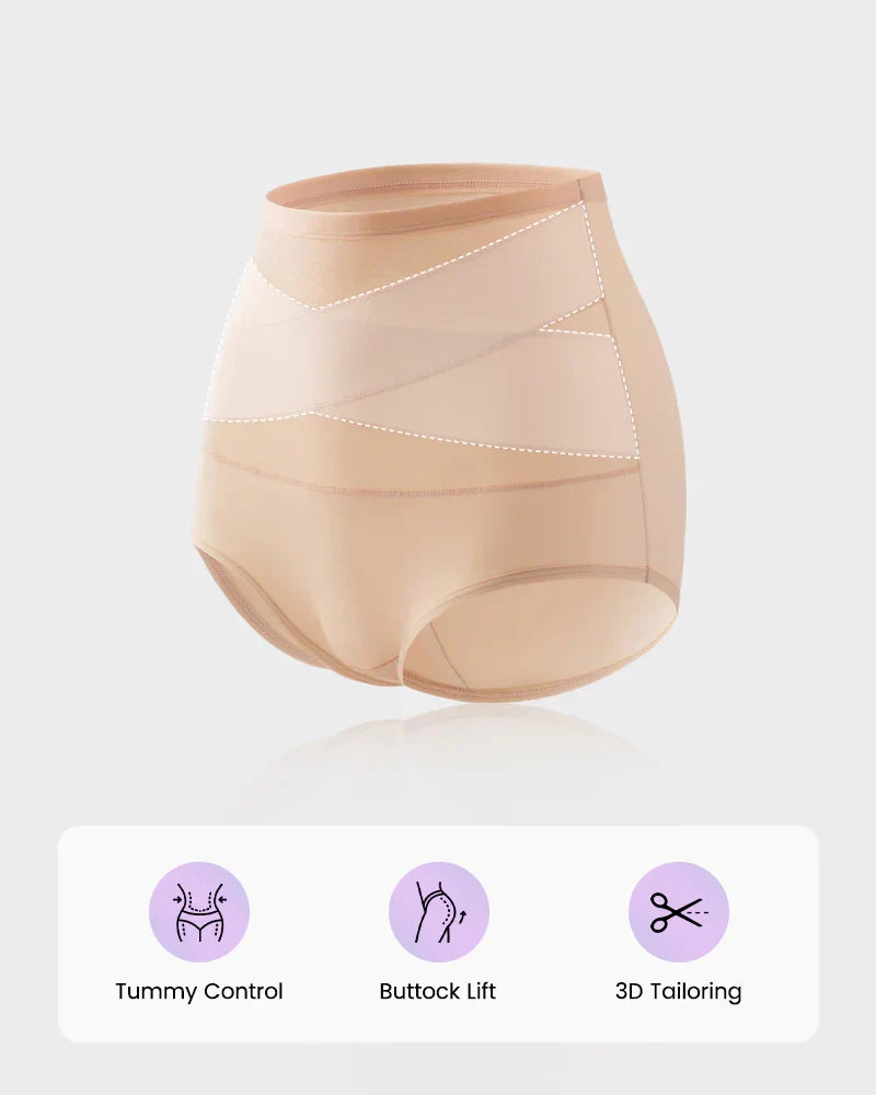 💖Last Day-Buy 1 Get 3 Packs💖Plus-Size High-Waist Cross Tummy Control Panties