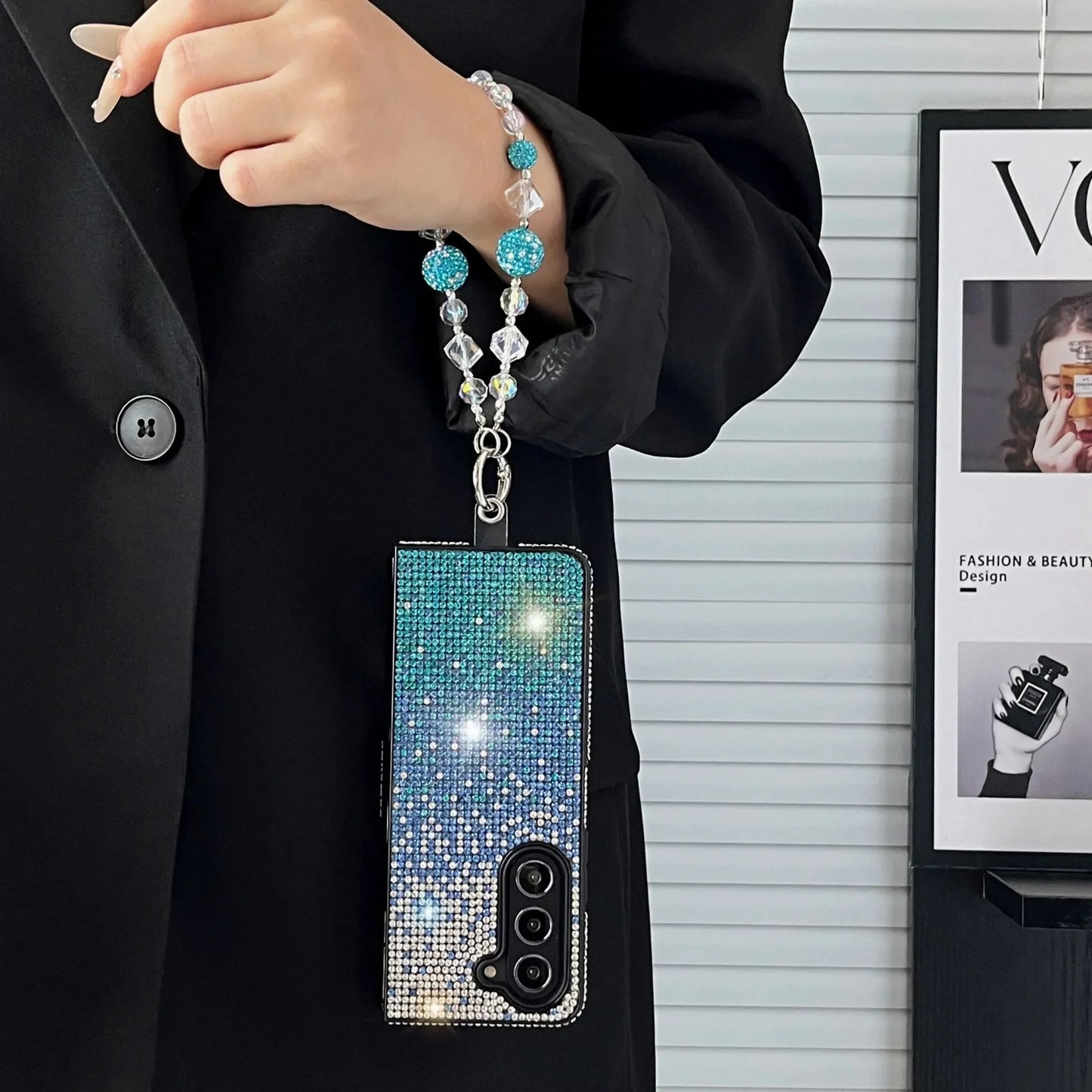 ✨💎Luxuriöse, glänzende Schutzhülle aus Volldiamant für die Samsung Z Fold-Serie (inkl. kostenloser Handykette)