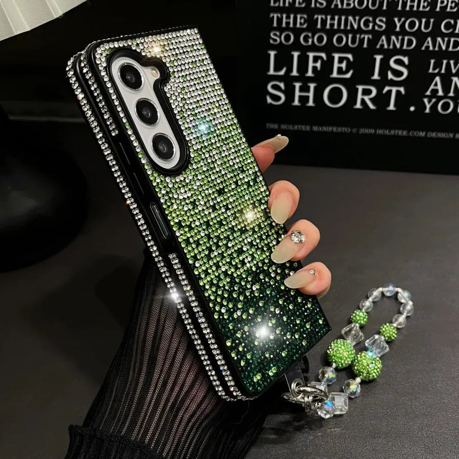 ✨💎Luxuriöse, glänzende Schutzhülle aus Volldiamant für die Samsung Z Fold-Serie (inkl. kostenloser Handykette)