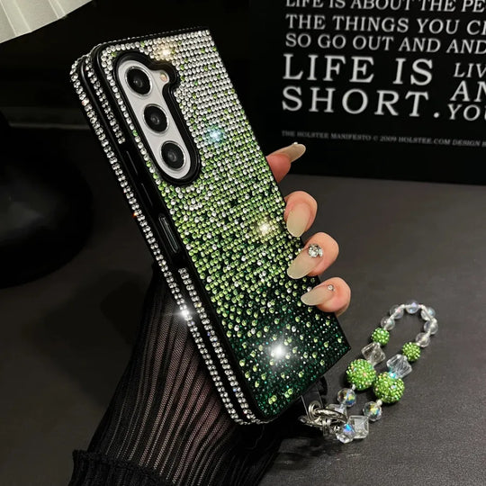 ✨💎Luxuriöse, glänzende Schutzhülle aus Volldiamant für die Samsung Z Fold-Serie (inkl. kostenloser Handykette)