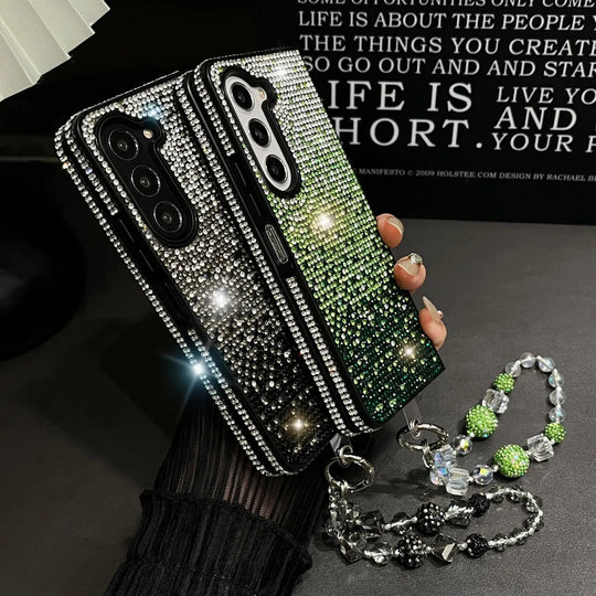 ✨💎Luxuriöse, glänzende Schutzhülle aus Volldiamant für die Samsung Z Fold-Serie (inkl. kostenloser Handykette)