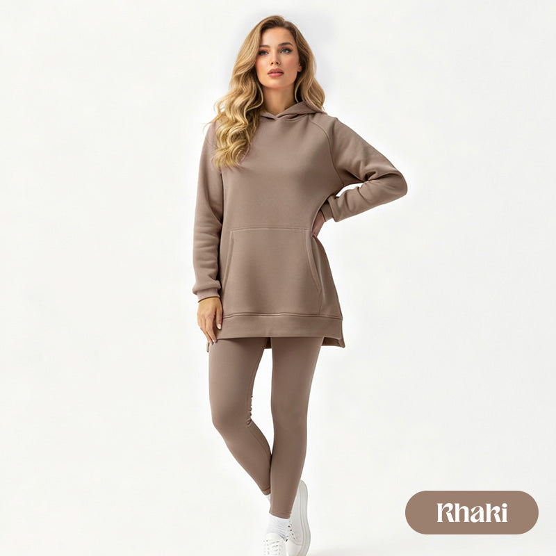 🍂 LETZTER TAG DER AKTION – 50 % RABATT 🍂 Stilvolles Hoodie- und Hosen-Set für Damen