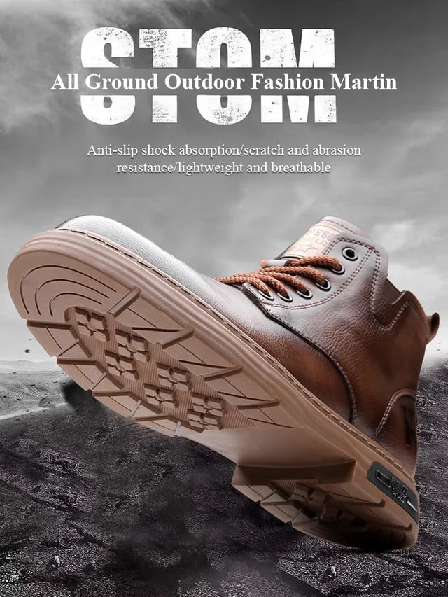 🎁✨Ideales Geschenk - Vintage Schnürstiefel aus PU-Leder für Herren