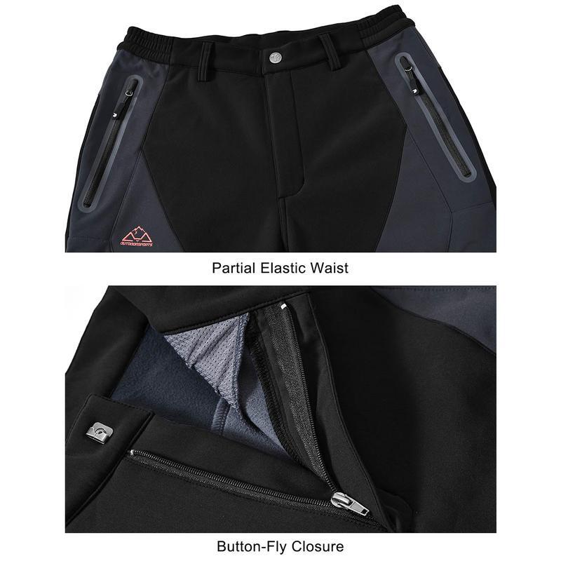 🏆LAST DAY SALE 50% OFF!!🔥Men's Waterproof Winter Trousers with Fleece Lining Cargo Pants