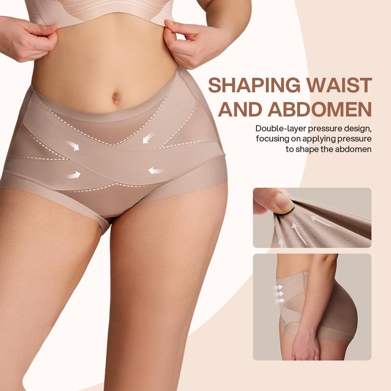 💖Last Day-Buy 1 Get 3 Packs💖Plus-Size High-Waist Cross Tummy Control Panties