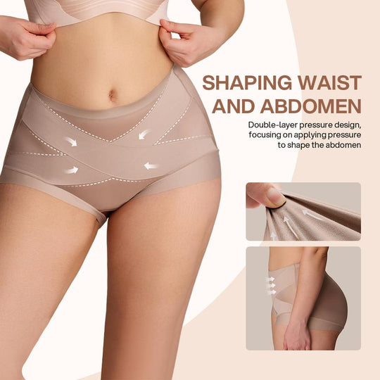 💖Last Day-Buy 1 Get 3 Packs💖Plus-Size High-Waist Cross Tummy Control Panties