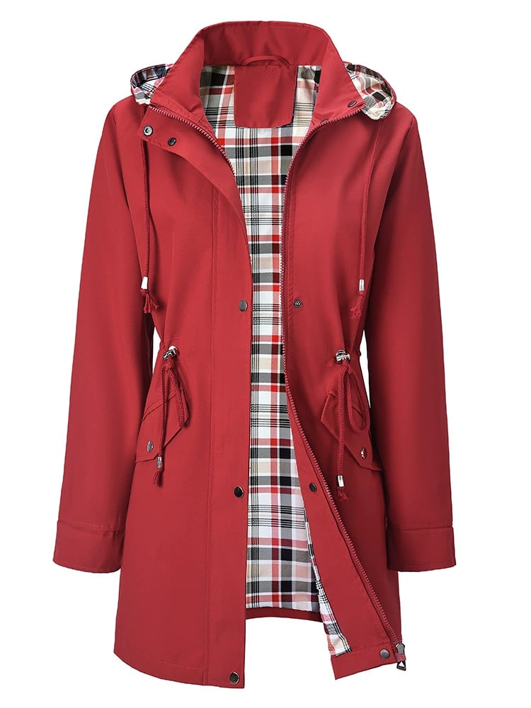 ⏳LAST DAY SALE 60% OFF !!📢🌧️💧Ultimate Plaid Waterproof Jacket for Women🍃Unleash Style and Durability in Any Storm!