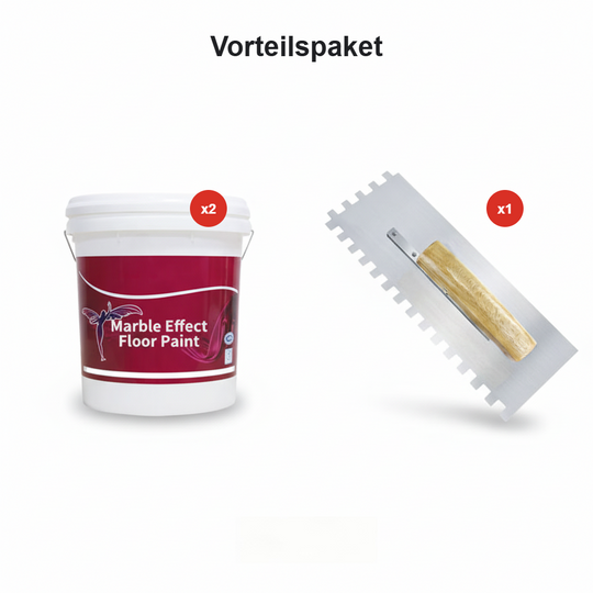 Hochglanz Epoxid-Bodenbeschichtung mit Marmoreffekt -  Kratzfest, Wasserbasis, DIY