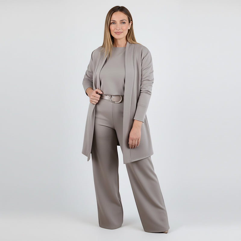 💞Elegantes 3-teiliges Set bestehend aus langem Cardigan, Oberteil und Hose