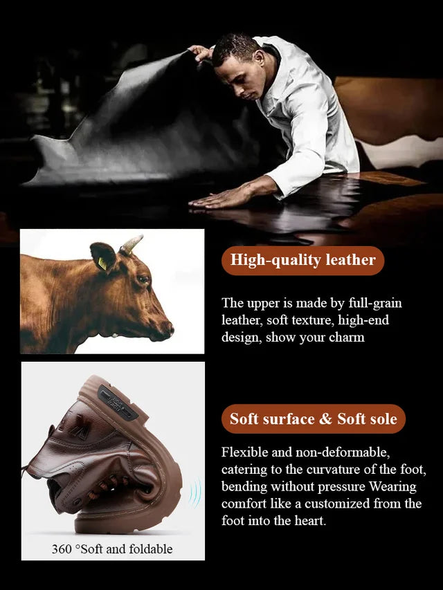 🎁✨Ideales Geschenk - Vintage Schnürstiefel aus PU-Leder für Herren