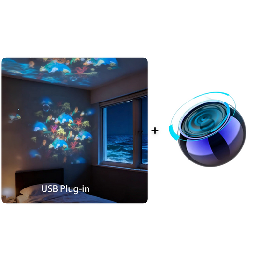 🥳2026 HOT SALE🥳💞80K+ SOLD!🌊 Ocean Wave Projector Light – Dynamic Rotating Aurora, Adjustable Brightness, Rechargeable – with/without Bluetooth Speaker – Bedroom Decor, Night Light, Gift for Kids &amp; Adults