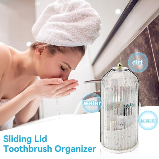 🪥 50% RABATT! 🏡 Zahnbürstenhalter mit Schiebedeckel – Hygienisches Design, Tropffrei &amp; Platzsparend 🚿