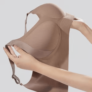 🌷 50% OFF – LIMITED TIME! 💕Subtle Striped Seamless Bra with W-Support ✨ Wire-Free Lift &amp; Unmatched Comfort
