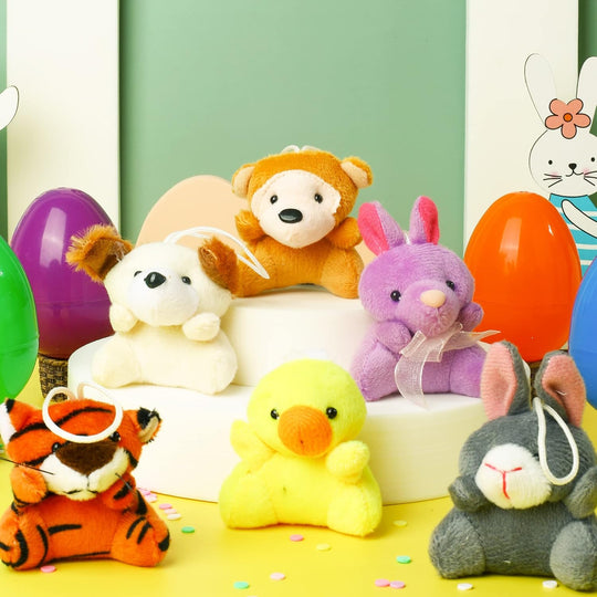 🐣 Tierischer Schlüsselanhänger mit Ei-Schale – Plüschanhänger als Ostergeschenk für Kinder🎁
