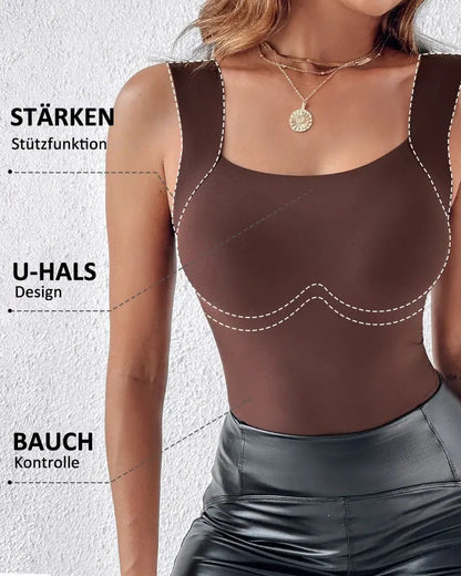 🎁Black Friday-Ausverkauf 50% Rabatt💝U-Ausschnitt Shapewear Tanktop mit integriertem BH💃