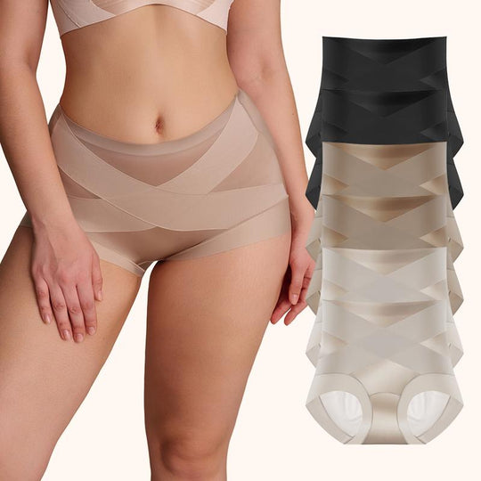 💖Last Day-Buy 1 Get 3 Packs💖Plus-Size High-Waist Cross Tummy Control Panties