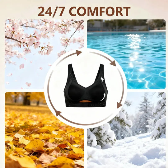 Women’s Beige Wireless Bra, Soft Breathable Non-removable Moulded Cups, Yoga Fitness Sportswear for Gym &amp; Daily Training