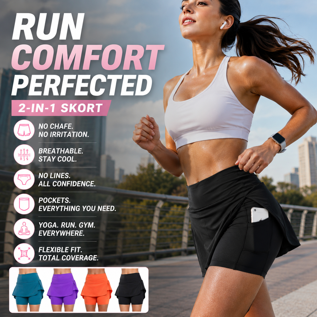 🌞 50%OFF TODAY ONLY! 🏃‍♀️ Anti-Chafing Active Skort ✨ Built-In Shorts, Ultra-Soft Comfort &amp; Move Freely All Day