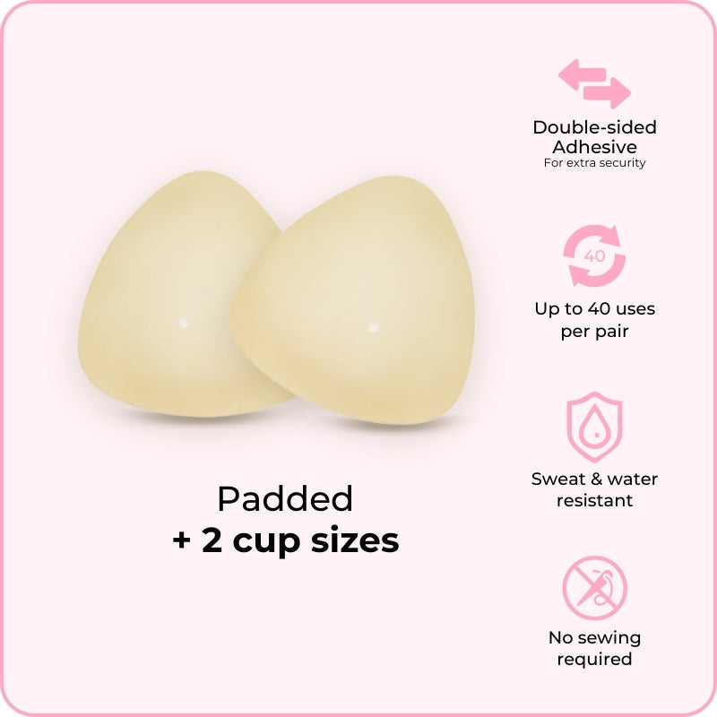 Invisible Lift - Patented Sticky Fashion Bra Inserts Prevents Nipple Slips No Sewing Required Low Cut Tops Womenswear
