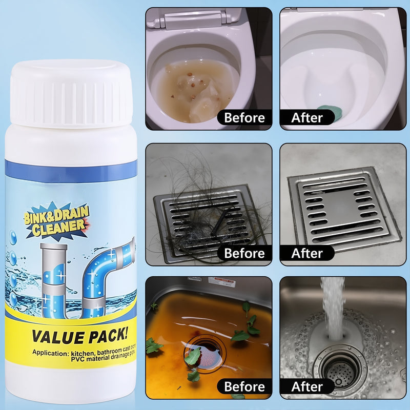 🏖️Summer Cool Deal: 40% OFF!!👍🎉Pipe-Clearing Foaming Powder – Fast-Acting Drain Unclogger &amp; Deodorizer