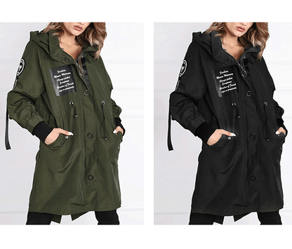 💜 LETZTER TAG DER AKTION – 49 % RABATT 💜 Damenjacke mit langen Ärmeln und Kapuze