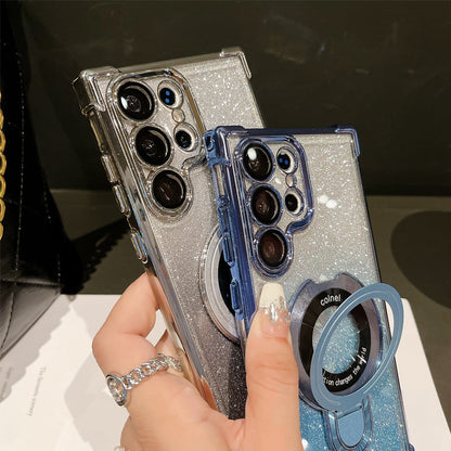 🔥Magnetisches Glitzermobil mit Farbverlauf Handytaschen für Samsung S22-25