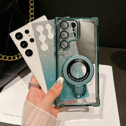 🔥Magnetisches Glitzermobil mit Farbverlauf Handytaschen für Samsung S22-25