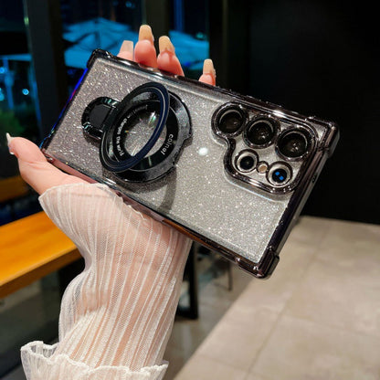 🔥Magnetisches Glitzermobil mit Farbverlauf Handytaschen für Samsung S22-25