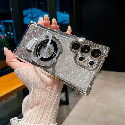 🔥Magnetisches Glitzermobil mit Farbverlauf Handytaschen für Samsung S22-25