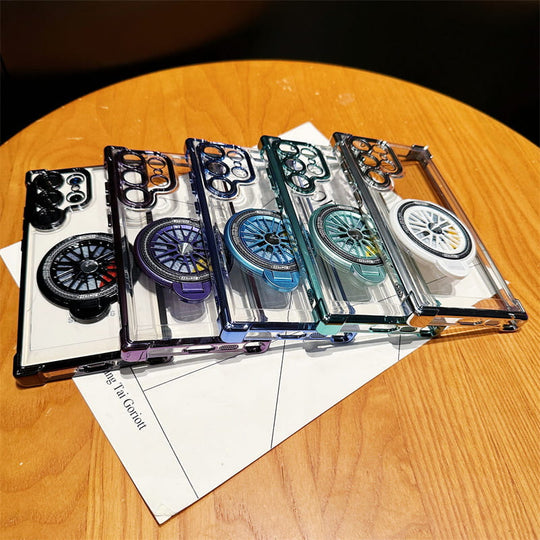 Gyroskop Transparente Handyhülle mit magnetischer Halterung für Samsung S22-25