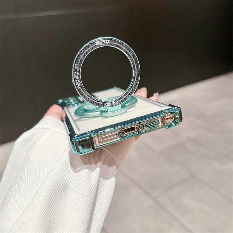 Gyroskop Transparente Handyhülle mit magnetischer Halterung für Samsung S22-25