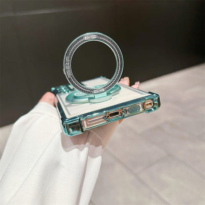 Gyroskop Transparente Handyhülle mit magnetischer Halterung für Samsung S22-25