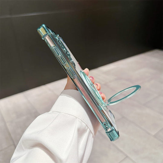 Gyroskop Transparente Handyhülle mit magnetischer Halterung für Samsung S22-25