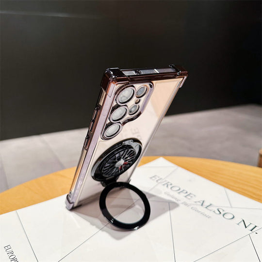 Gyroskop Transparente Handyhülle mit magnetischer Halterung für Samsung S22-25