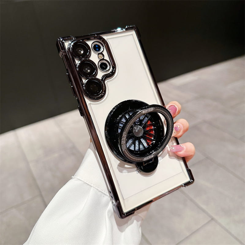 Gyroskop Transparente Handyhülle mit magnetischer Halterung für Samsung S22-25