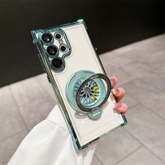 Gyroskop Transparente Handyhülle mit magnetischer Halterung für Samsung S22-25