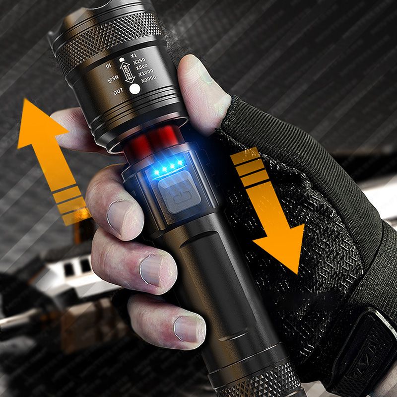 Superstarke, zoomfähige Taschenlampe
