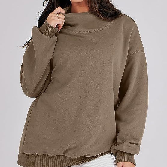 💖Neu eingetroffen - 50% RABATT💝Pullover-Sweatshirt mit Rollkragen und langen Ärmeln für Damen