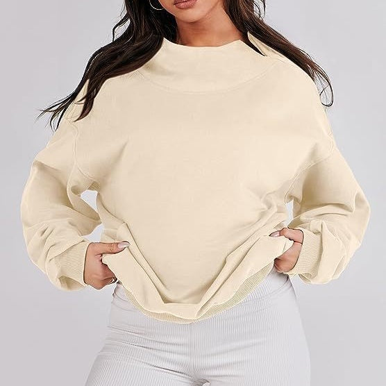 💖Neu eingetroffen - 50% RABATT💝Pullover-Sweatshirt mit Rollkragen und langen Ärmeln für Damen
