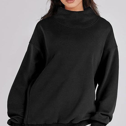 💖Neu eingetroffen - 50% RABATT💝Pullover-Sweatshirt mit Rollkragen und langen Ärmeln für Damen