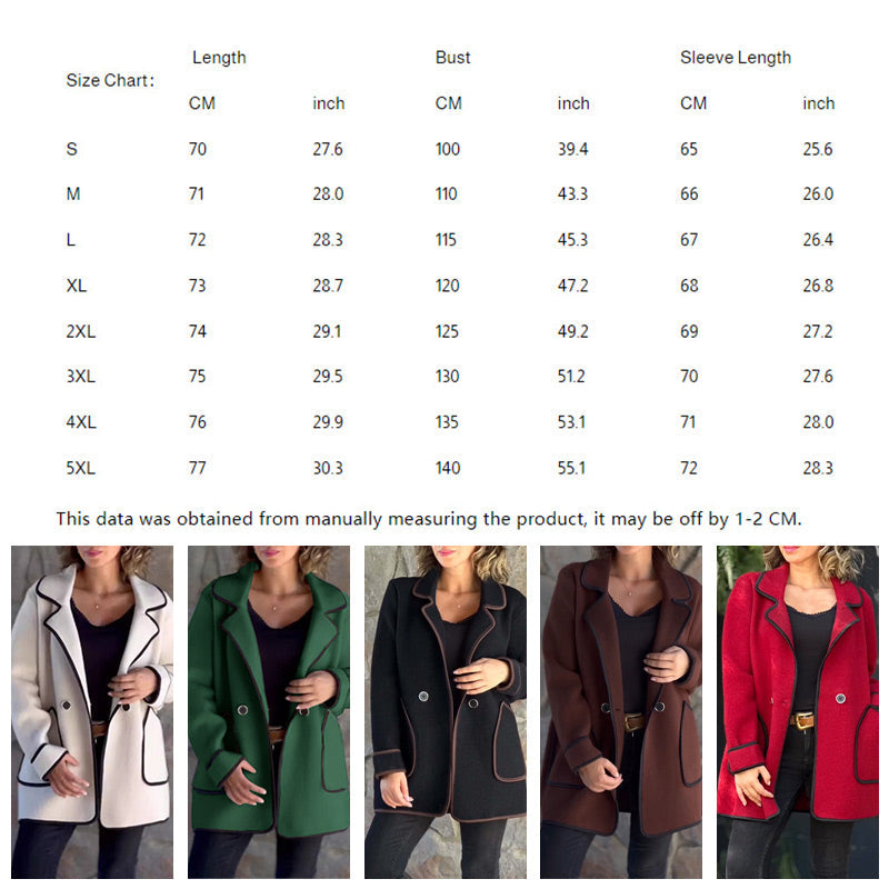 🌸Herbstschlussverkauf🌸Zeitlich begrenzt 53 % RABATT💕Stilvolle doppelseitige Wolljacke für Damen