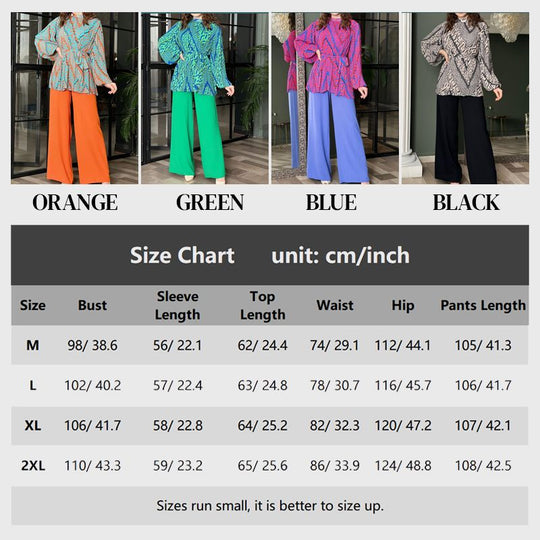 Modische Plissee-Bluse &amp; Hose mit weitem Bein, 2-teiliges Set
