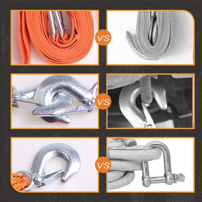 🔗 KAUFE 2, ERHALTE 1 GRATIS! 🚗 4m Abschleppseil mit Haken – 3t Tragkraft, Stabile Ösen & Für Pkw & Geländewagen ⚡